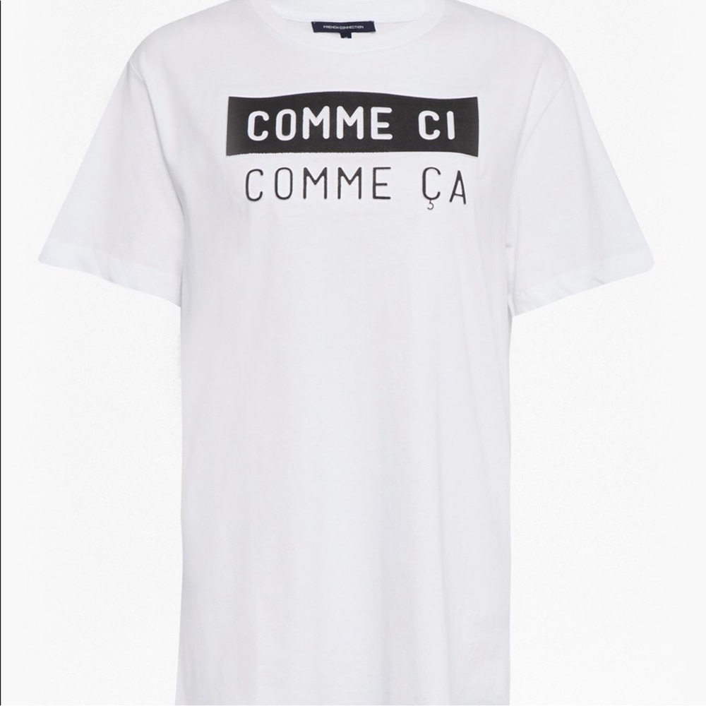 French Connection Comme Ci Comme Ça Graphic Tee White S - Picture 5 of 9
